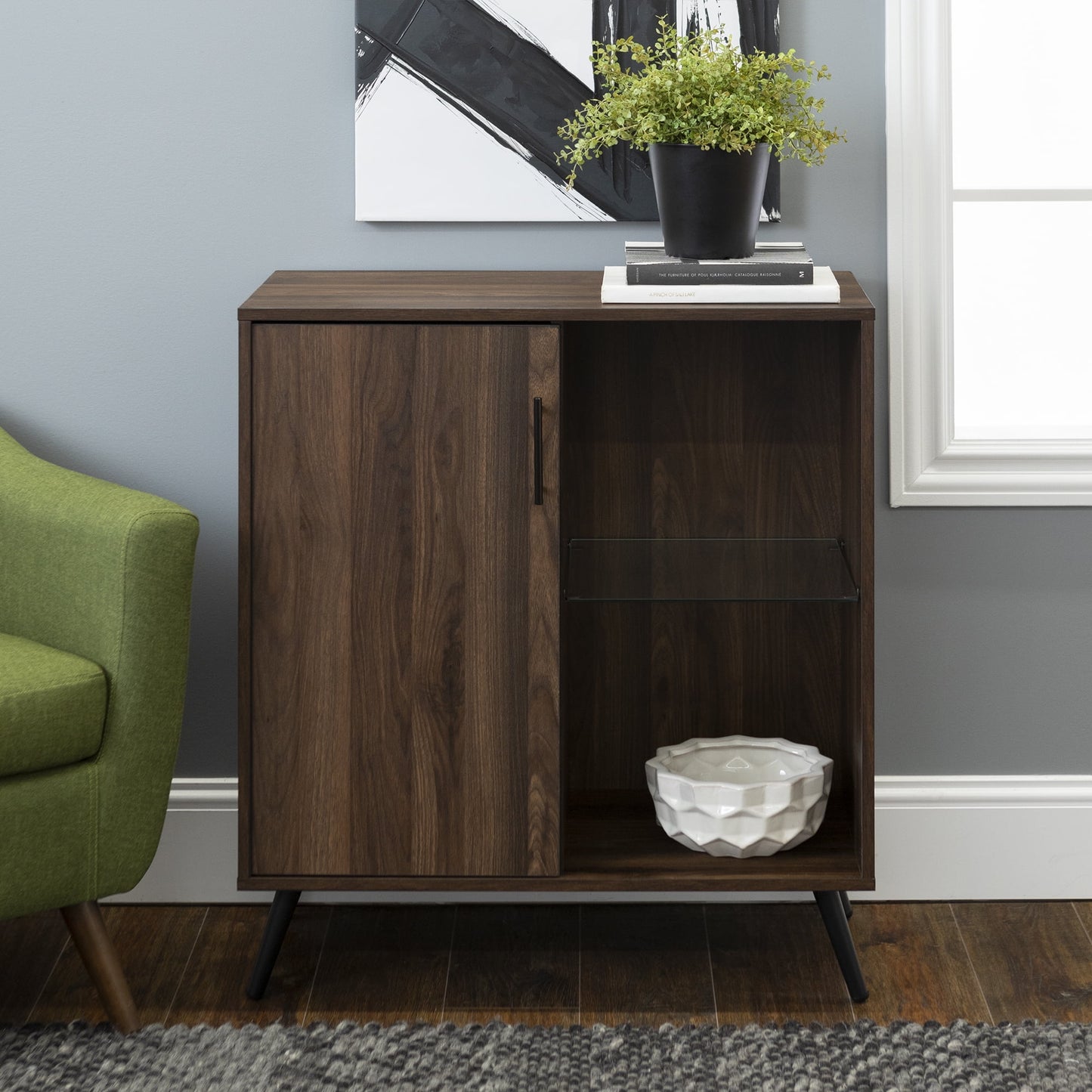 Manor Park Mid-Century Storage Console, Slate Grey