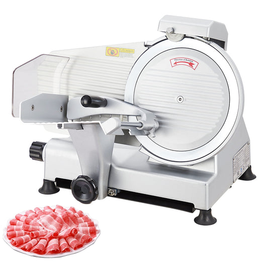 Meat Slicer,240W Electric Food Slicer with 10" Round Blade and Thickness Adjustment Knob,Meat Slicer for Home Use,Easy to Clean, Cuts Meat,Bread and Cheese