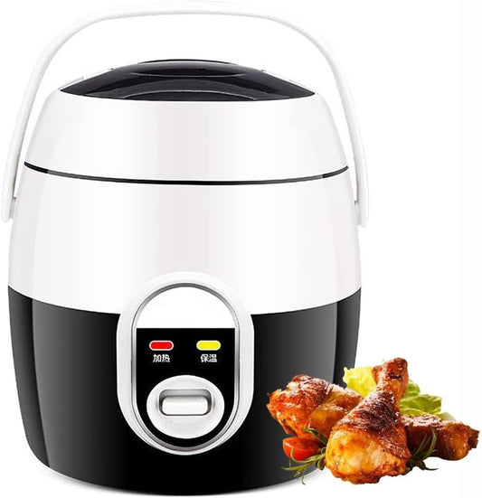 Mini Rice Cooker and Steamer Electric Rice Cookers with Stainless Steel Non-Stick Inner Pot for Cooking Soup, Stews, Grains
