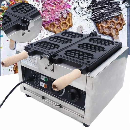 Miumaeov 3pcs Honeycomb Waffle Maker Nonstick Commercial Waffle Machine 110V Temperature 122-572℉ Belgian Waffle Baker for Restaurant and Home Use
