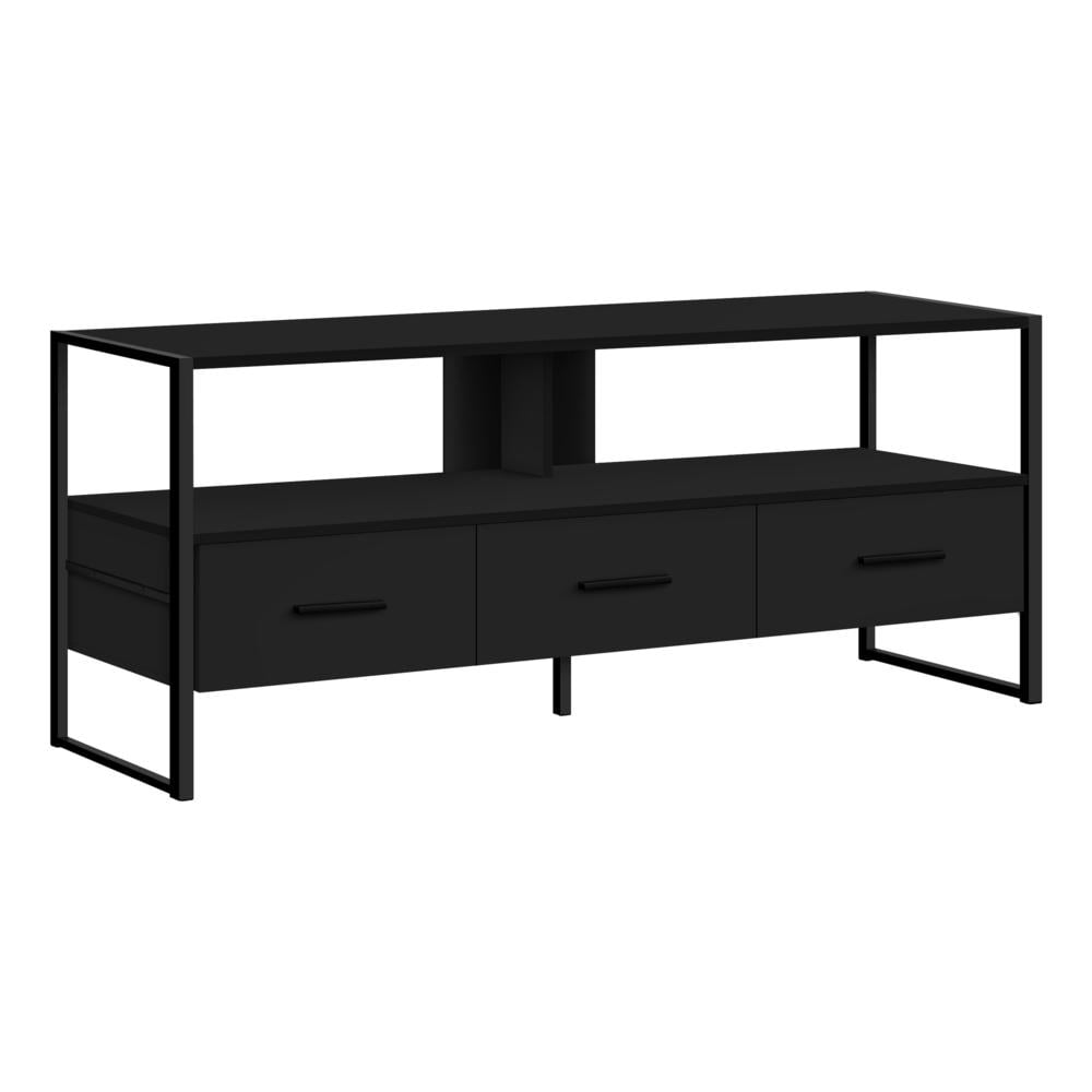 Monarch Specialties Tv Stand, 48 Inch, Console, Living Room, Bedroom, White Laminate