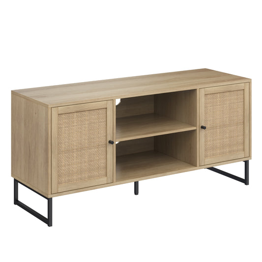 Nathan James Mina TV Stand with Doors for TVs up to 55", Oak