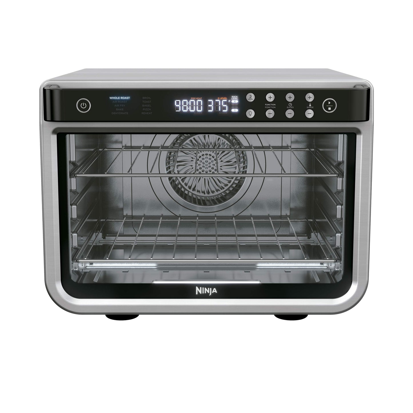 Ninja Foodi 8-in-1 XL Pro Air Oven, 2 Level Cooking, Air Fryer, Bake, Roast, Toast, with True Surround Convection Technology, Stainless, DT200