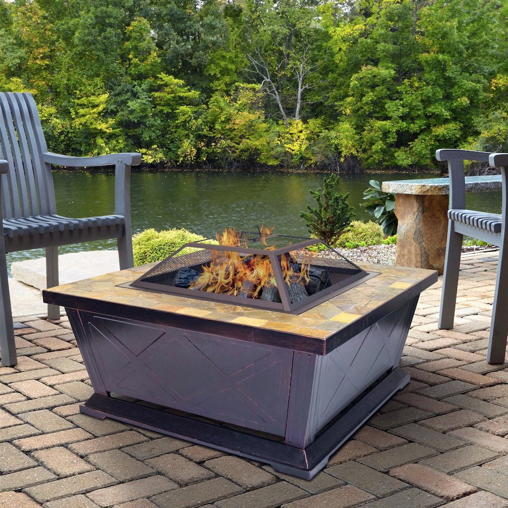 Outdoor Leisure Products 36" Transitional Metal Fire Pit in Oil Rubbed Bronze