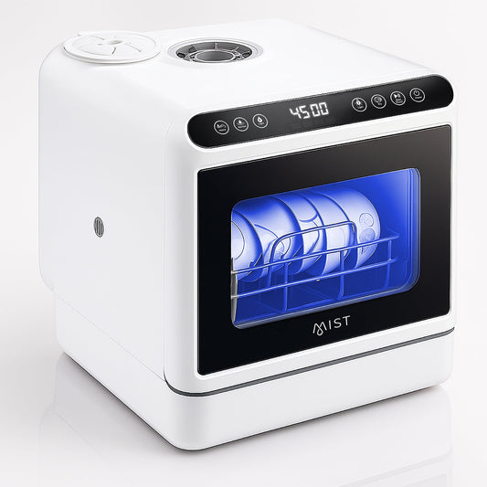 Portable Countertop Dishwasher with 4 Washing Programs and 360° Dual Spray