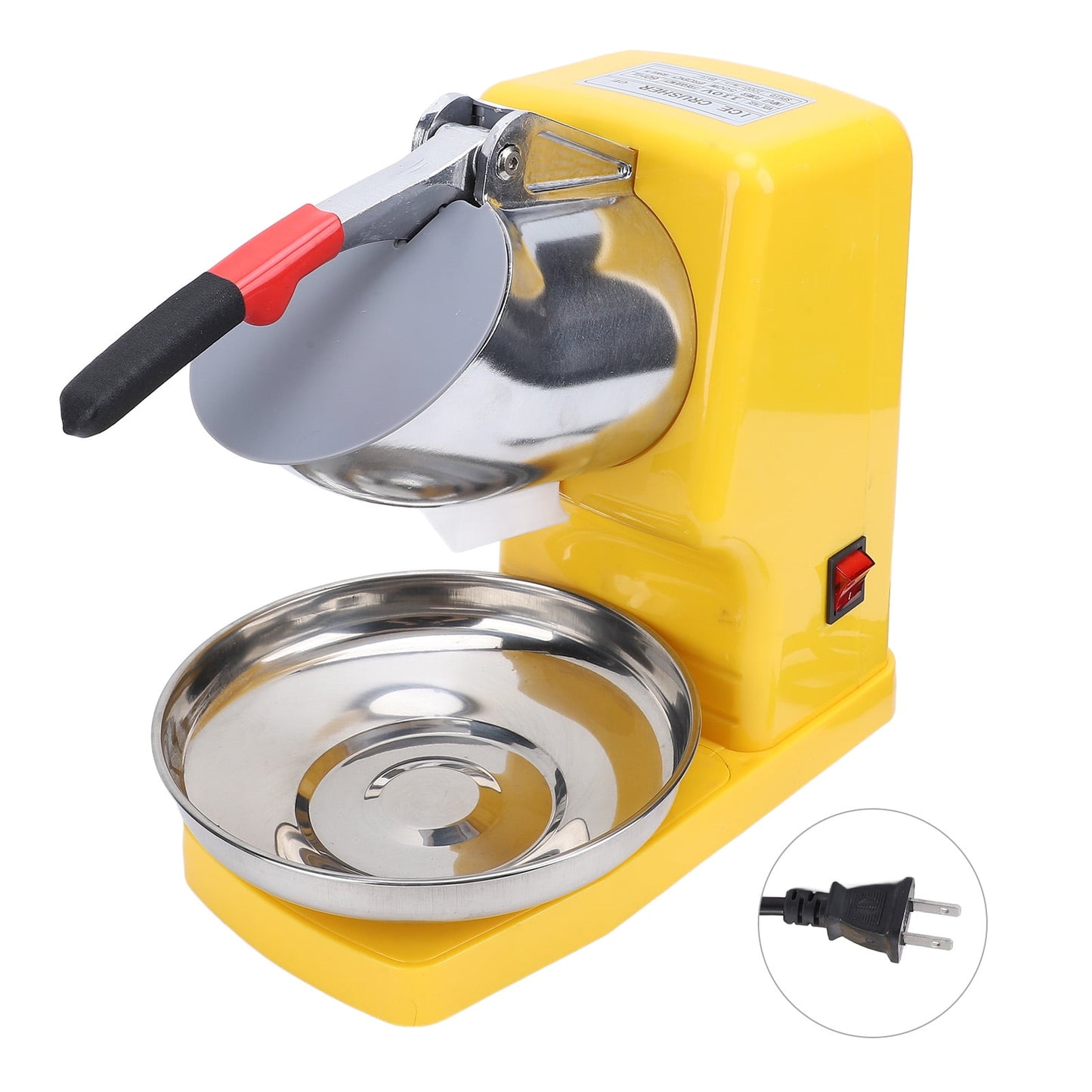 Powerful 500W Snow Cone Machine, Durable ABS  Stainless Steel, Perfect For Home Or Commercial Use