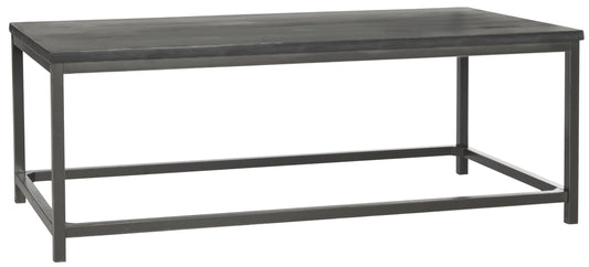 SAFAVIEH Alec Industrial Rustic Coffee Table, Distressed Black