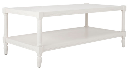 SAFAVIEH Bela Solid Coffee Table with Storage Shelf, White