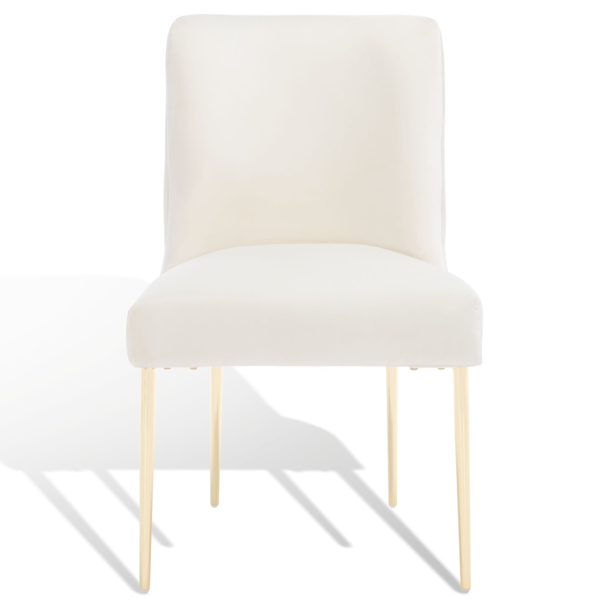 SAFAVIEH Couture Nolita Contemporary Velvet Solid Dining Side Chair, Cream