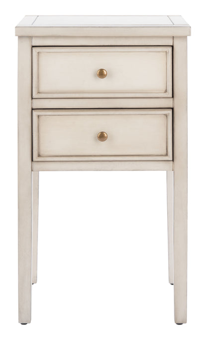 SAFAVIEH Toby Nautical Rustic Nightstand with 2 Storage Drawers, Shady White