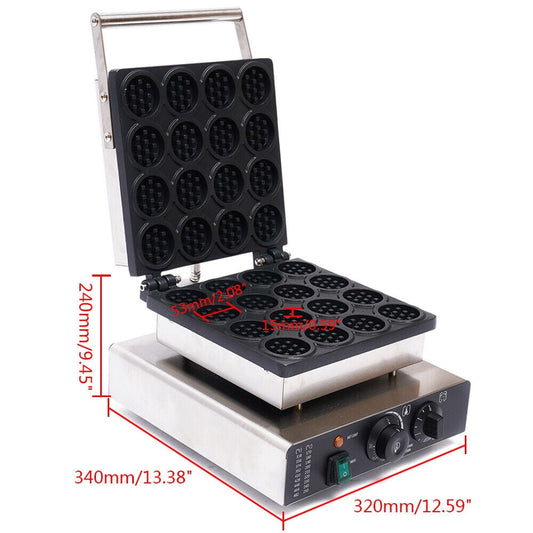 SHZICMY Electric Belgian Waffle Baker Mini Round 16-Grid Nonstick 50~300?? Fast Heating