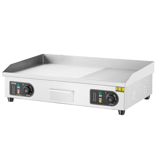 STAWAY 2800W Electric Griddle - 28.74x15.75in Stainless Steel Grill with Adjustable Temp 122°F-572°F, Includes 2 Shovels & Brushes - Perfect for Pancakes, Bacon, Burgers & More!