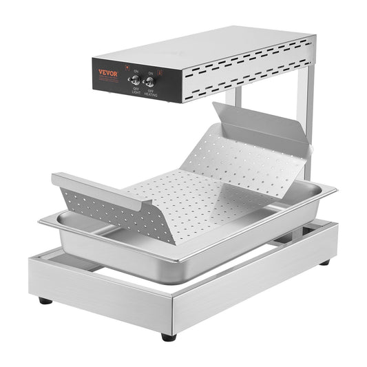 STAWAY Commercial Food Warmer - 750W Stainless Steel Fry Heating Lamp for Fries, Burgers & Chicken - Durable, Easy to Clean, Perfect for Buffet & Restaurant Use