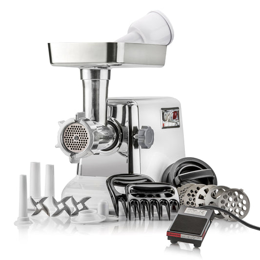 STX Intl Turboforce 3000 Powerful Electric Meat Grinder, 3 Speed, Sausage Stuffer w/ Foot Pedal & More