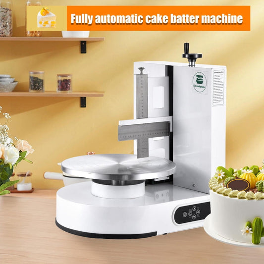 Semi Automatic Cream Butter Coating Machine 110V with Graduated Scrapers, Cake Electric Turntable for 4-12 Inch Cake - Home Use
