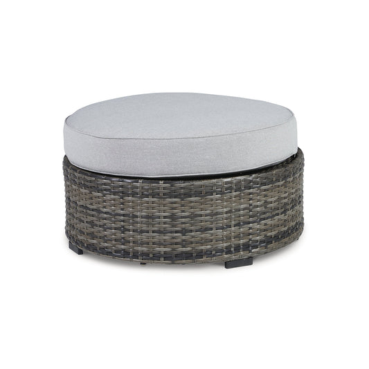 Signature Design by Ashley Casual Harbor Court Ottoman with Cushion  Gray