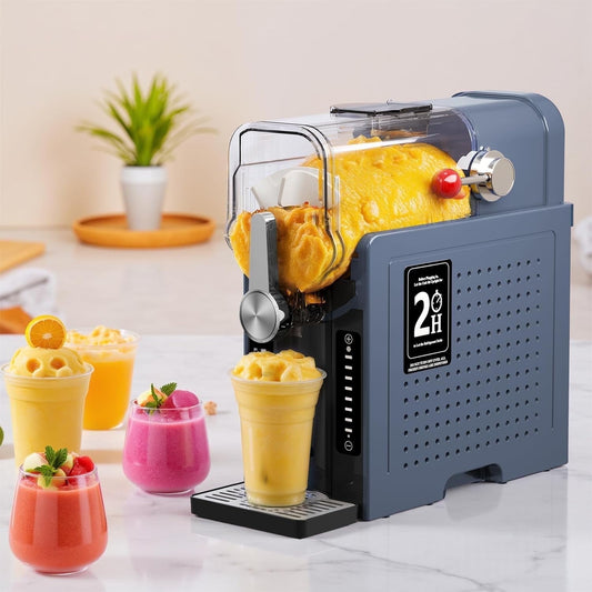 Slushie Machine, Sand Ice Maker, Frozen Drink Maker with 6 Preset Modes | No Ice Needed | Self-Cleaning Slush Machine for Home or Commercial Use | Perfect for Smoothies, Margaritas, Dark Blue