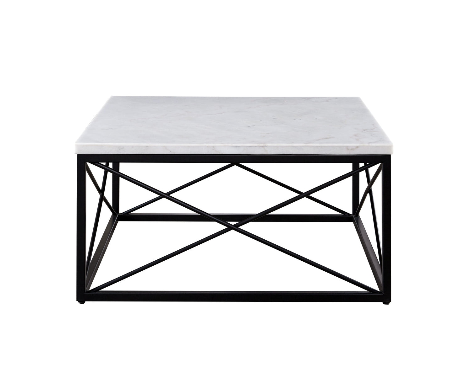 Steve Silver Skyler White Marble Top Square Cocktail Table