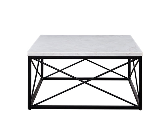 Steve Silver Skyler White Marble Top Square Cocktail Table