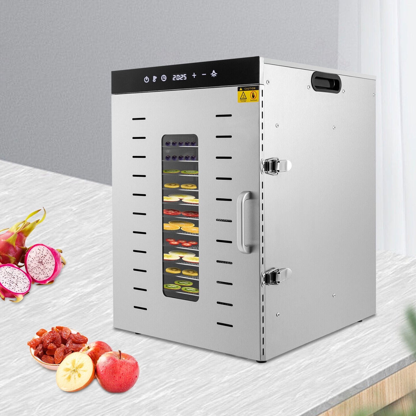TFCFL Commercial 16-Tray Food Dehydrator Countertop Electric Fruit Meet Dryer Machine Jerky Maker