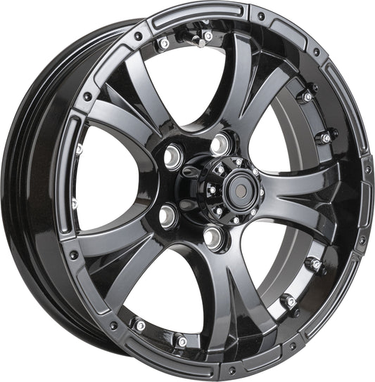 Taskmaster Viking Aluminum Trailer Wheel Rim 15x5 5x4.5 Black Full Paint with Black Cap