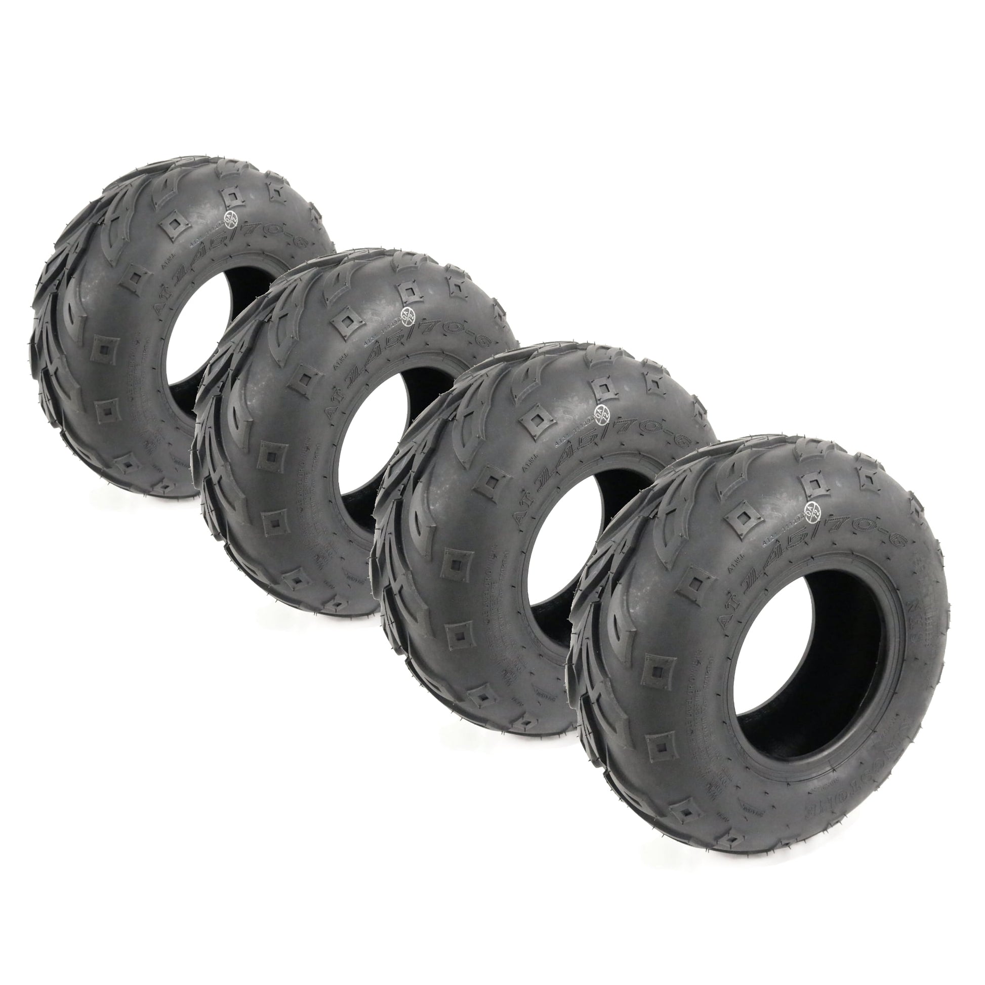 The ROP Shop | 4-Pack - Tires 145/70-6 with 6mm Tread for Coleman Powersports CT100U Mini Bike