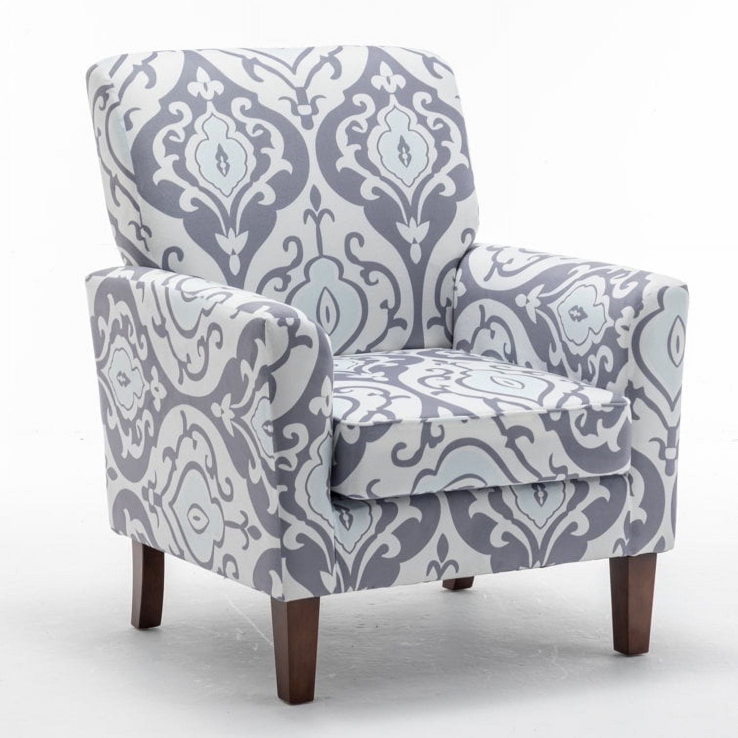 US Pride Furniture Contemporary Accent Arm Chair with Birch Wood Frame and Microfiber Upholstery Armchair for Office and Living Room Decor Removable Cushions 05 Printed Fabric