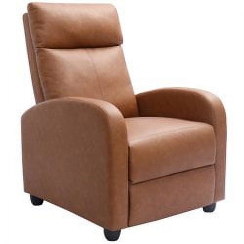 Vineego Recliner Chair,with Footrest Push Back,Faux Leathe,Khaki
