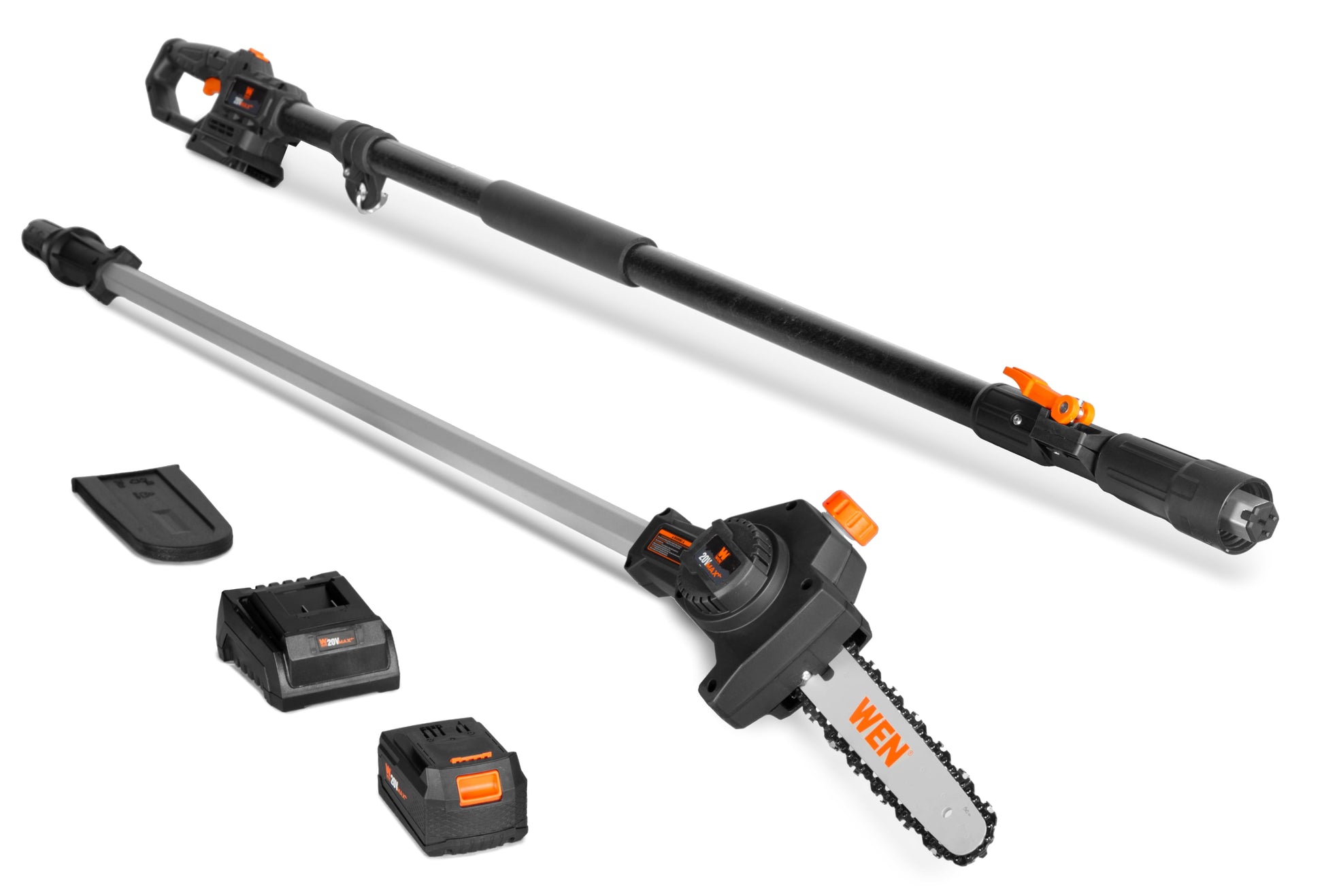 WEN 20V Max Cordless Brushless 8 Inch Pole Saw with 4.0Ah Battery and Charger