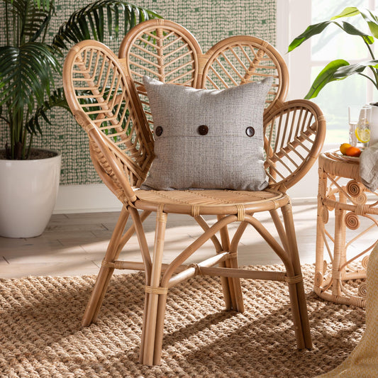 bali & pari Eliava Rattan BOHO Peacock Chair, Natural Brown