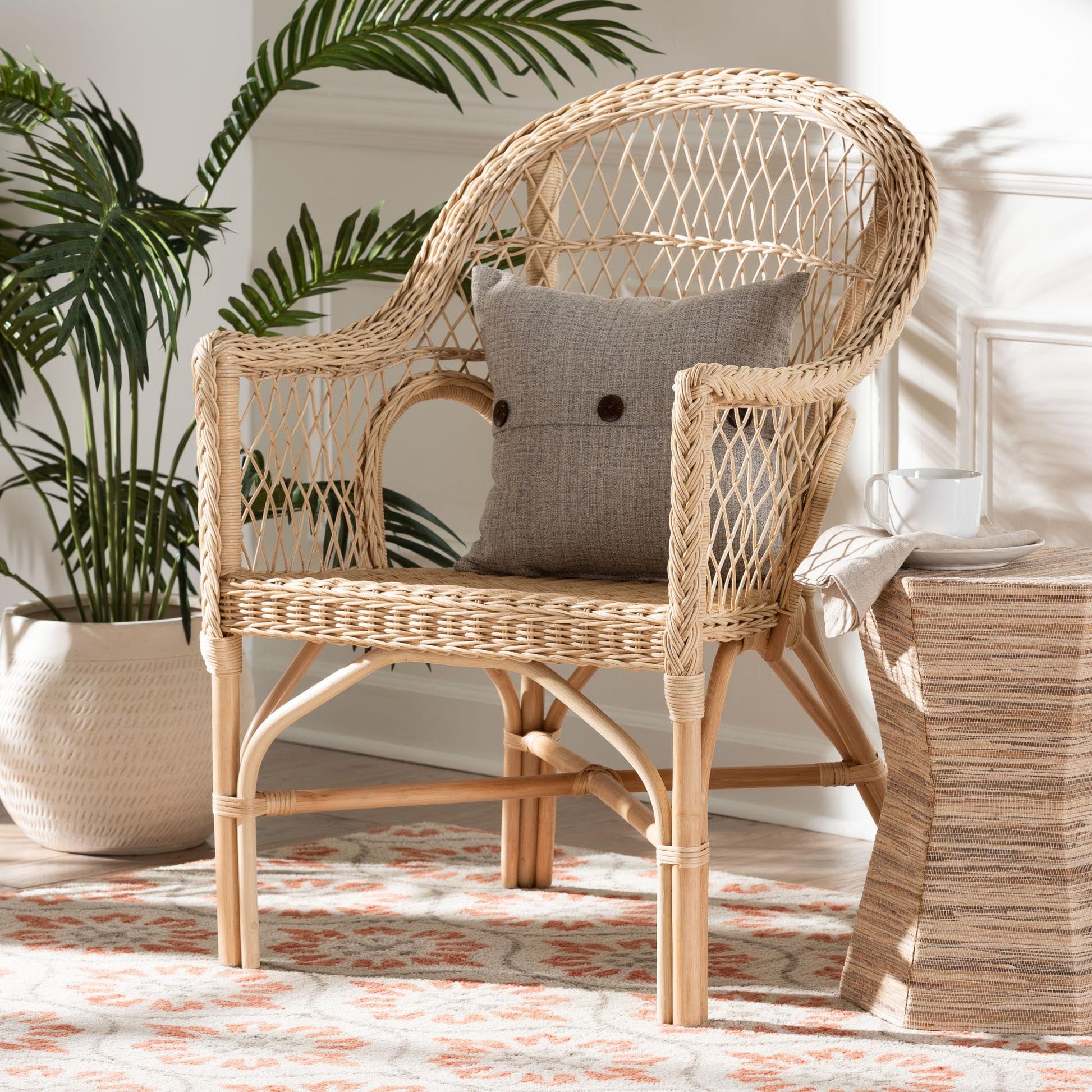 bali & pari Zaira Boho Arm Chair, Natural
