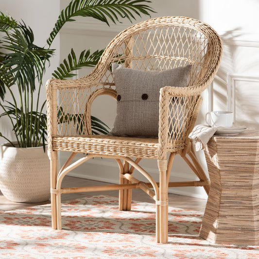 bali & pari Zaira Boho Arm Chair, Natural