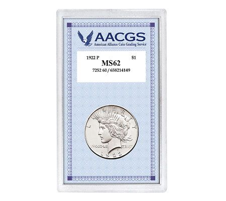 1922 Peace Silver Dollar Graded MS62