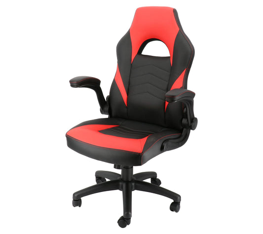 Elama Adjustable Faux Leather Gaming Chair -Red/Black