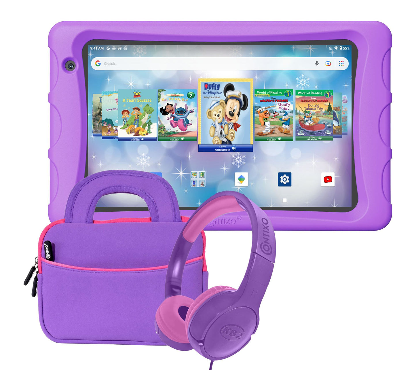 Contixo 8" K80A Kids Tablet 32GB with Headphone& Tablet Bag
