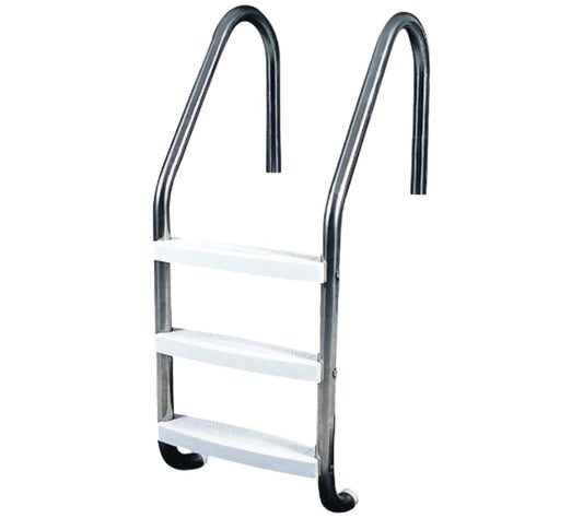 52" Silver and White Three Step In-Ground Swimming Pool Deck L