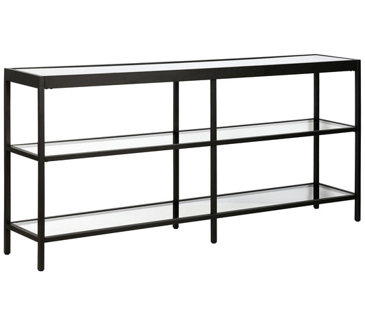 Hudson & Canal 64" Console Table With  TemperedGlass Shelves