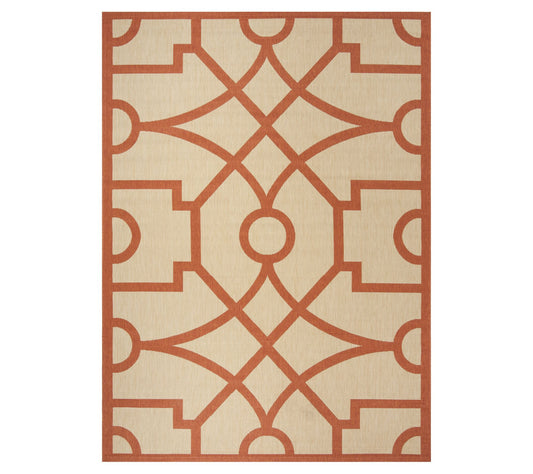 Martha Stewart Outdoor Fretwork Terracotta 6'7"x 9'6" Rug
