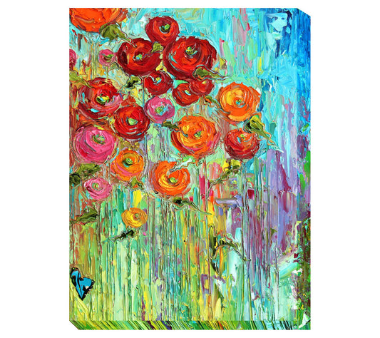 West of the Wind Outdoor Canvas Art Poppies 30x 40