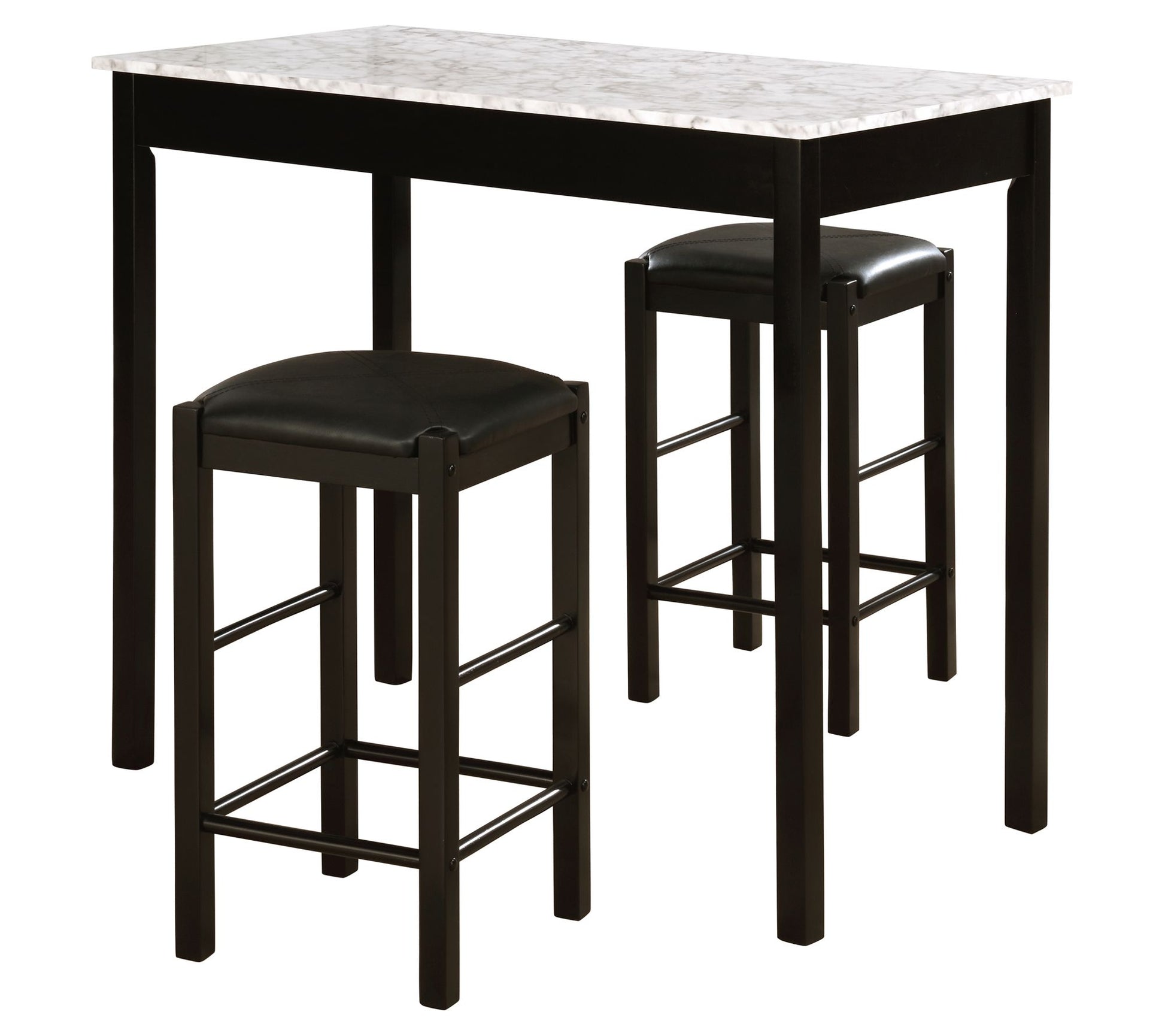 Linon Home York 3 Piece Faux Marble Tavern Kitc hen Table Set