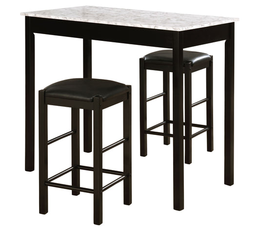 Linon Home York 3 Piece Faux Marble Tavern Kitc hen Table Set