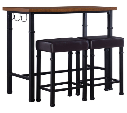 Linon Home Avery Three Piece Pub Table & Stool Kitchen Set