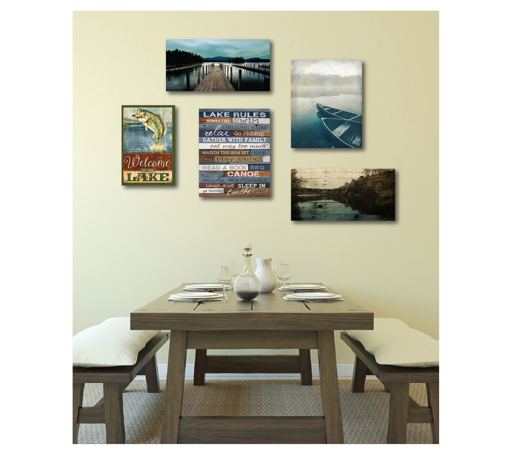 Courtside Market Gone Fishing 5 Piece Canvas Set