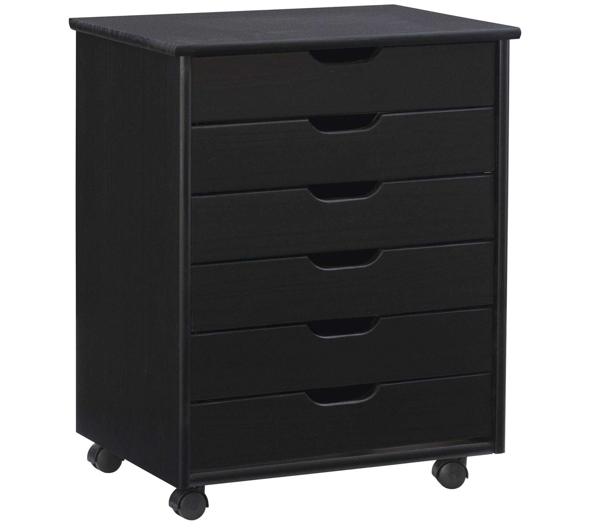 Linon Home Karla Wide 6-Drawer Rolling Cart