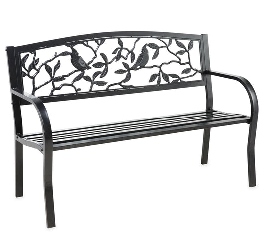 Cardinals Metal Garden Bench by Evergreen