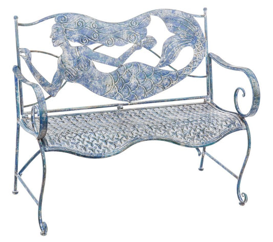 Mermaid Metal Bench by Evergreen