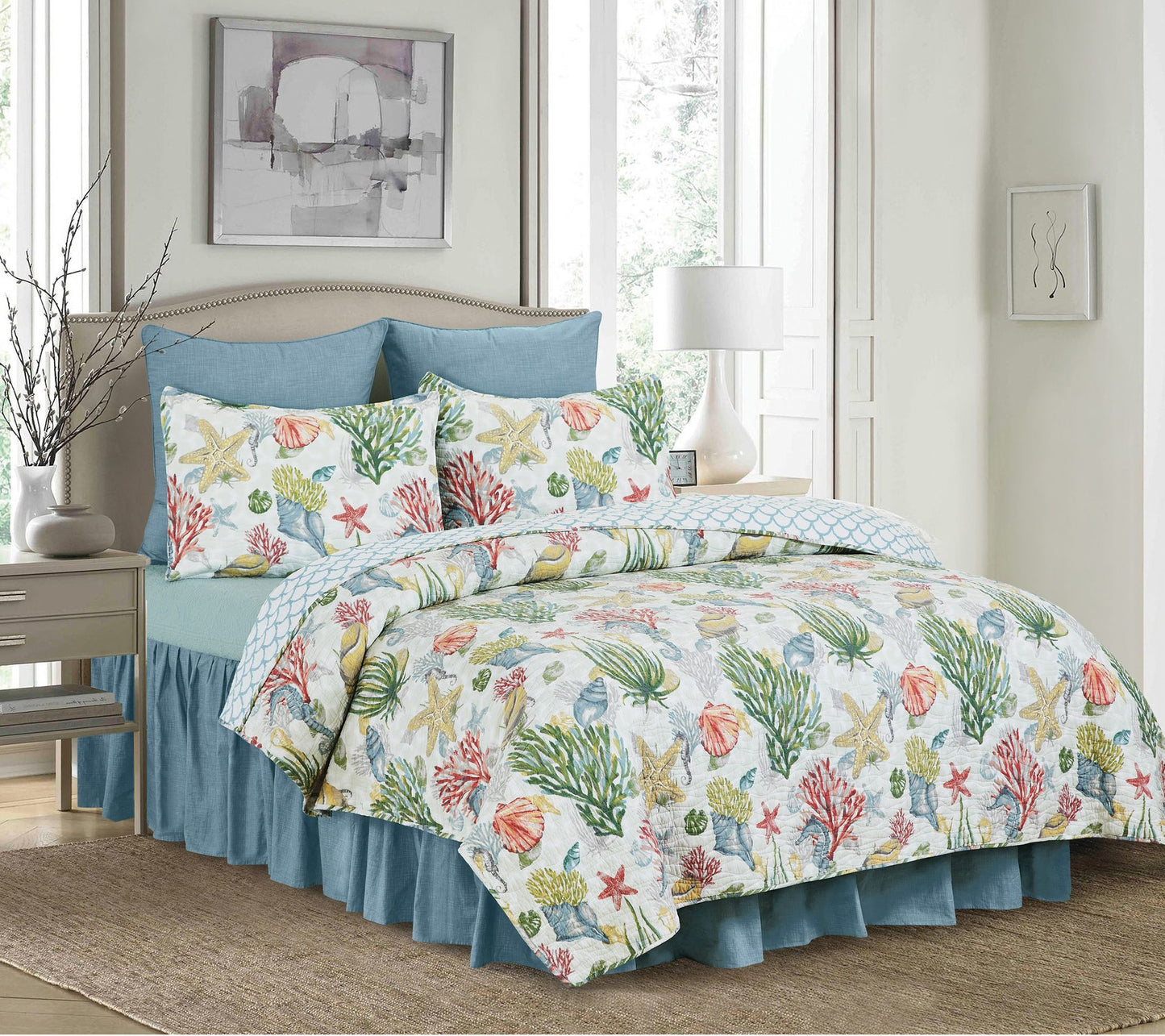 80" x 110" Shellwood Sound 1-Piece Twin Bedspread by Valerie