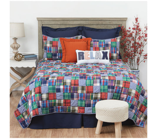102" x 118" Madras Plaid 1-Piece Queen Bedspread by Valerie
