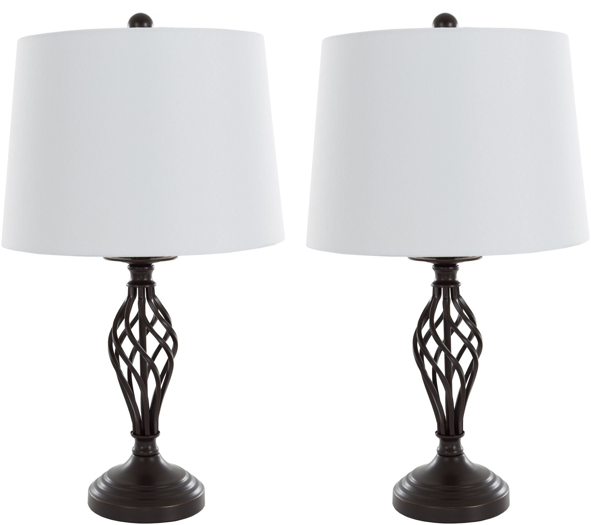 Lavish Home Table Lamps Set of 2, Spiral Cage Design