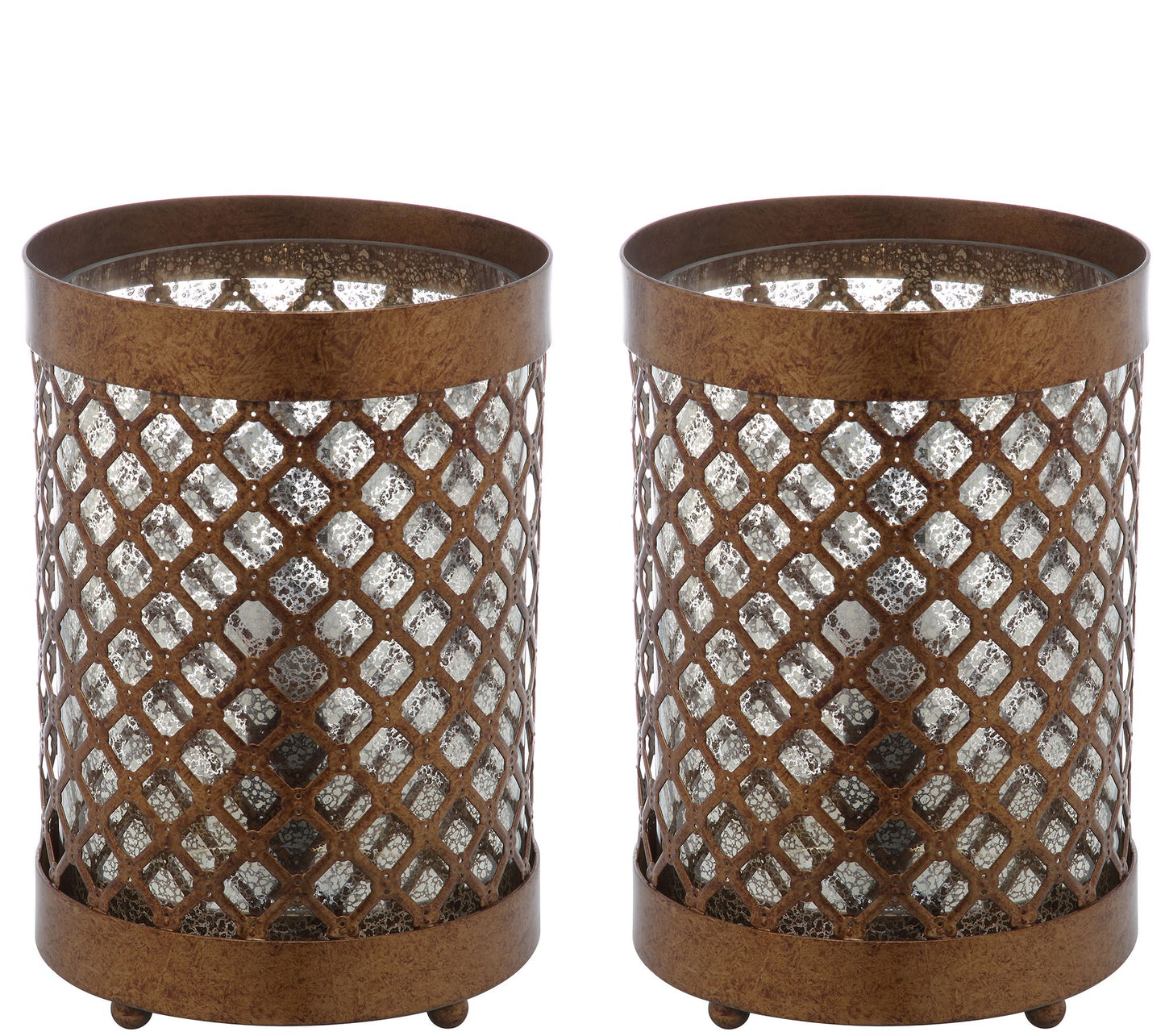 Borden Set of (2) 11-1/2" Hurricane Lamps by Valerie